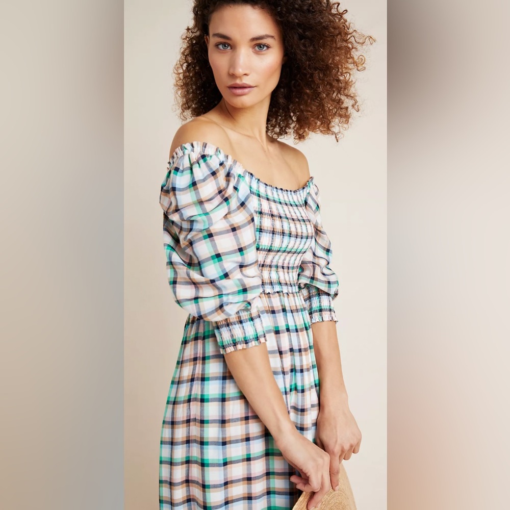 Maeve Cerie Smocked Midi Dress - Picture 4 of 9